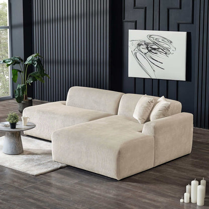 Doxtor Modern Symmetrical Right Sectional Velvet Sofa