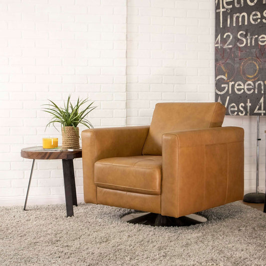 Hallie Genuine Leather Swivel Chair