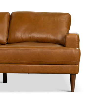 Maxwell Genuine Leather Cognac Tan Sectional