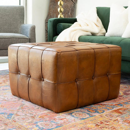 Bonto Modern 27.5-inch Leather Ottoman