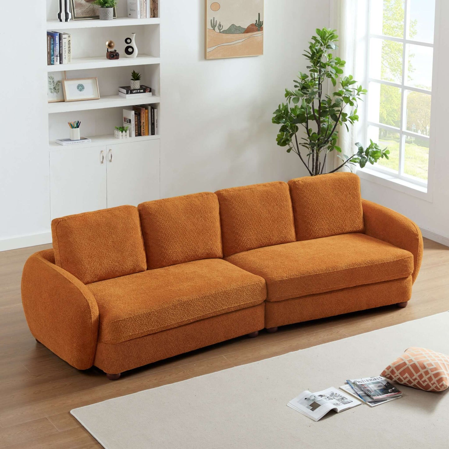 Paton Modern 114.5'' Boucle Fabric Sofa