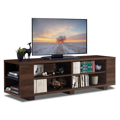 Modern Entertainment Center in Wood Finish - Holds up to 60-inch TV