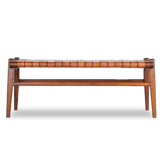 Cody Modern Rectangular Genuine Tan Leather Bench | Ashcroft Furniture | TX | The Best Drop shipping Supplier in the USA