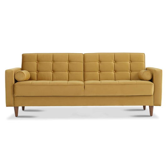 Baneton Modern Yellow Velvet Sleeper Sofa