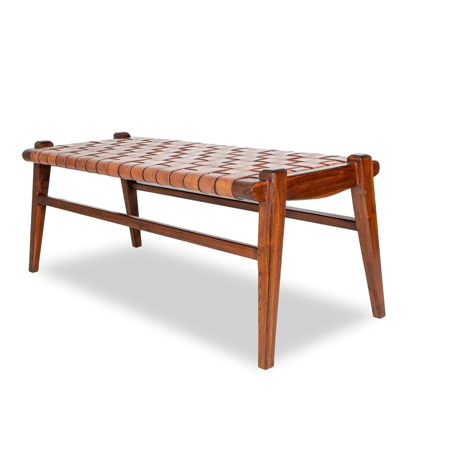 Cody Modern Rectangular Genuine Tan Leather Bench | Ashcroft Furniture | TX | The Best Drop shipping Supplier in the USA