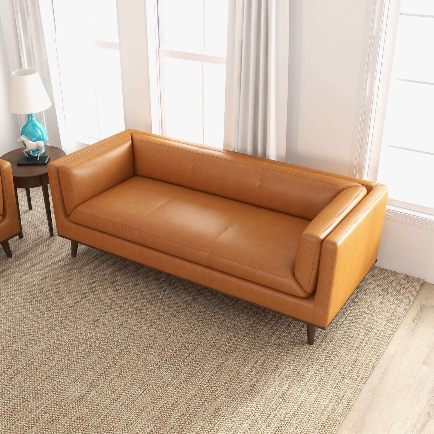 Cassidy Tan Leather Sofa Couch | Ashcroft Furniture | Houston TX | The Best Drop shipping Supplier in the USA