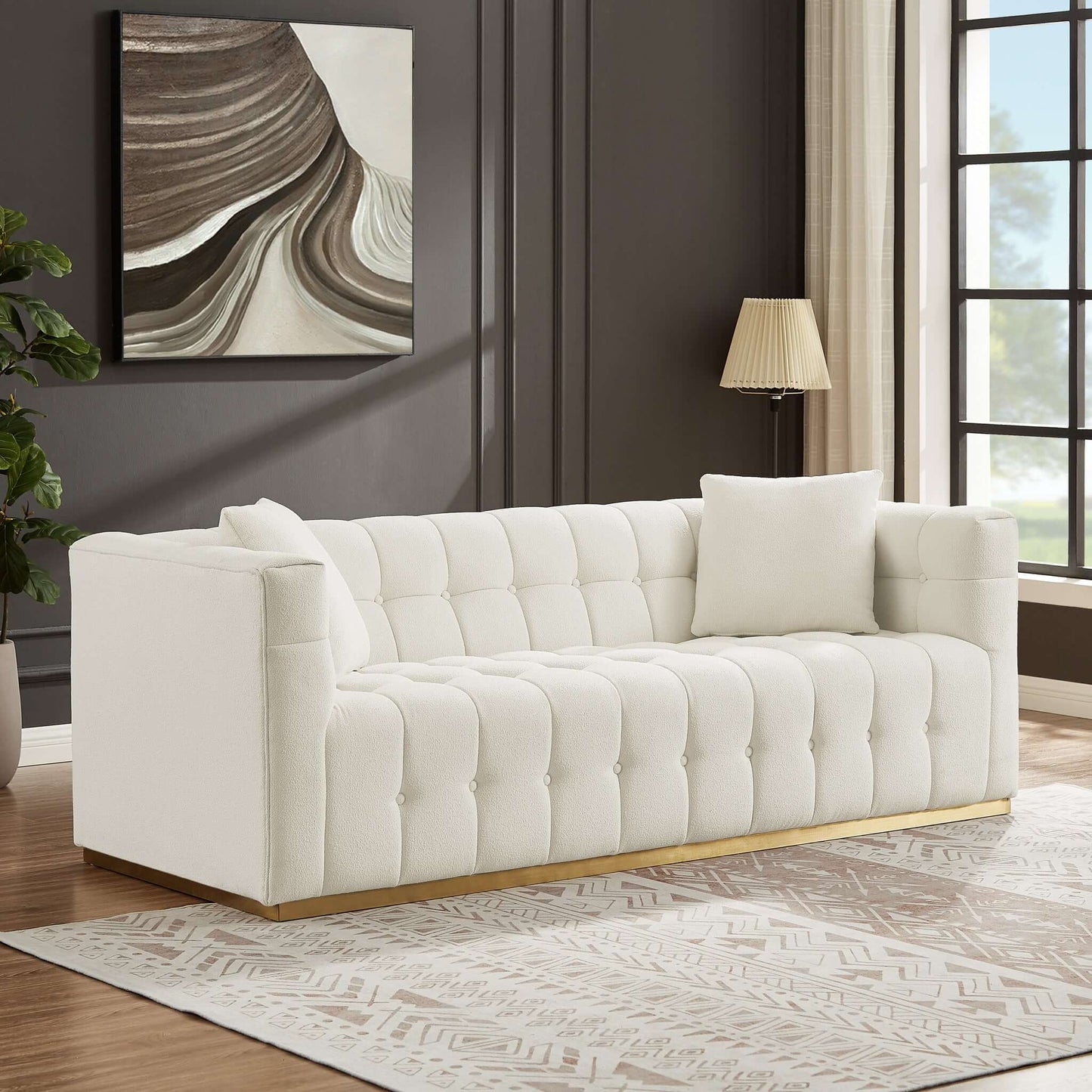 Eleanor Sofa - Beige Boucle Couch | Ashcroft Furniture | Houston TX | The Best Drop shipping Supplier in the USA