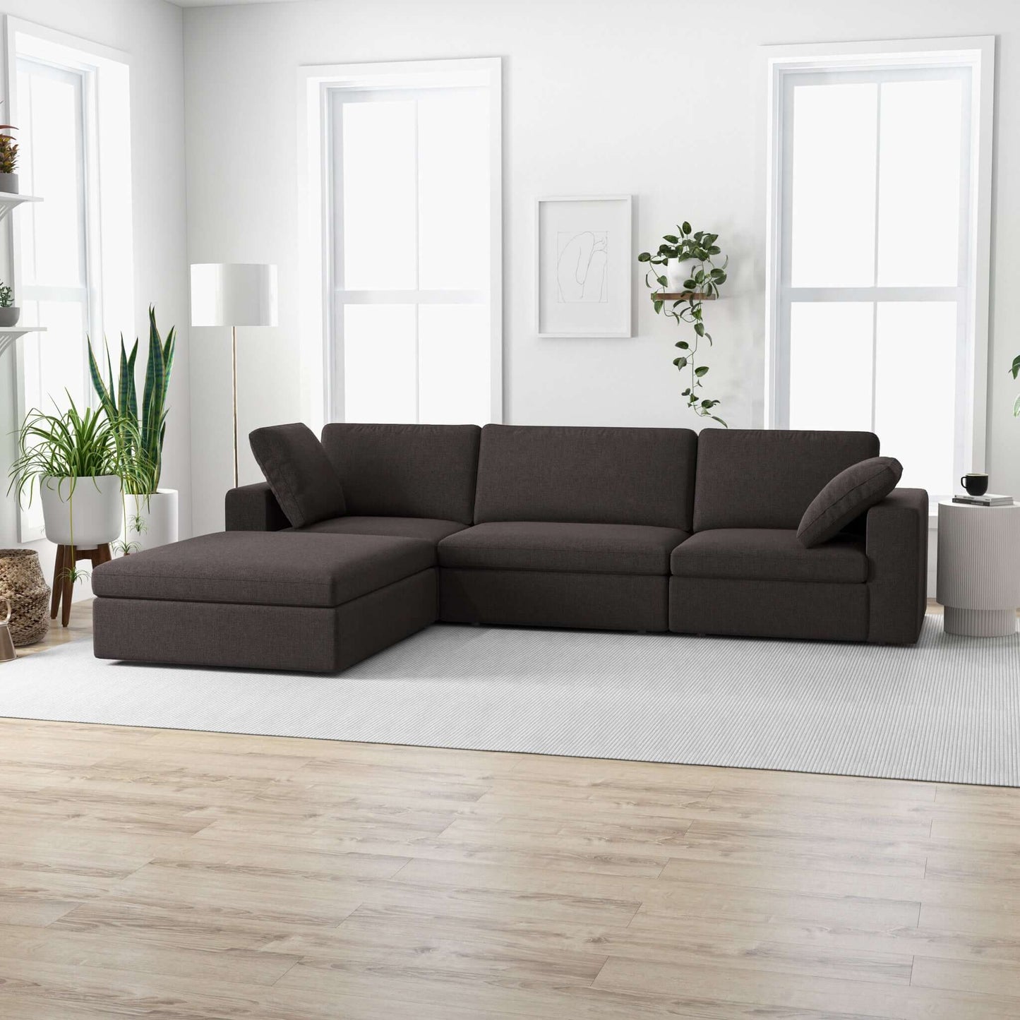 Cecilia Modular Corner Sectional Sofa Dark Gray | Ashcroft Furniture | The Best Drop shipping Supplier in the USA