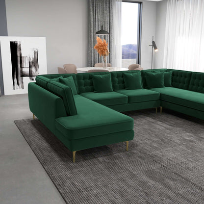 Brooke Corner Sofa - Dark Green Velvet U Shape | Ashcroft Furniture | TX | The Best Drop shipping Supplier in the USA