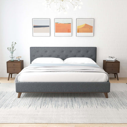 Dillon Queen Size Dark Gray Platform Bed | Ashcroft Furniture | Houston TX | The Best Drop shipping Supplier in the USA