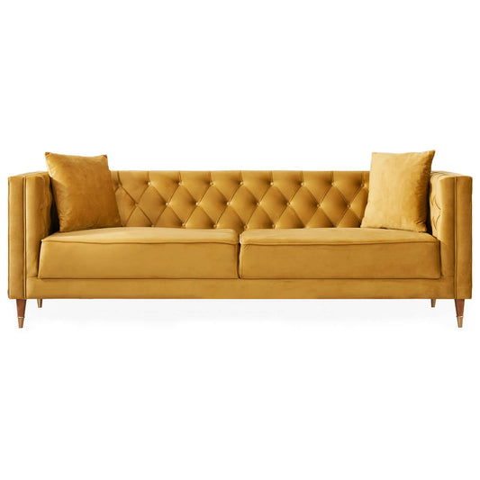 Autumn Modern Yellow Mustard Velvet Sofa