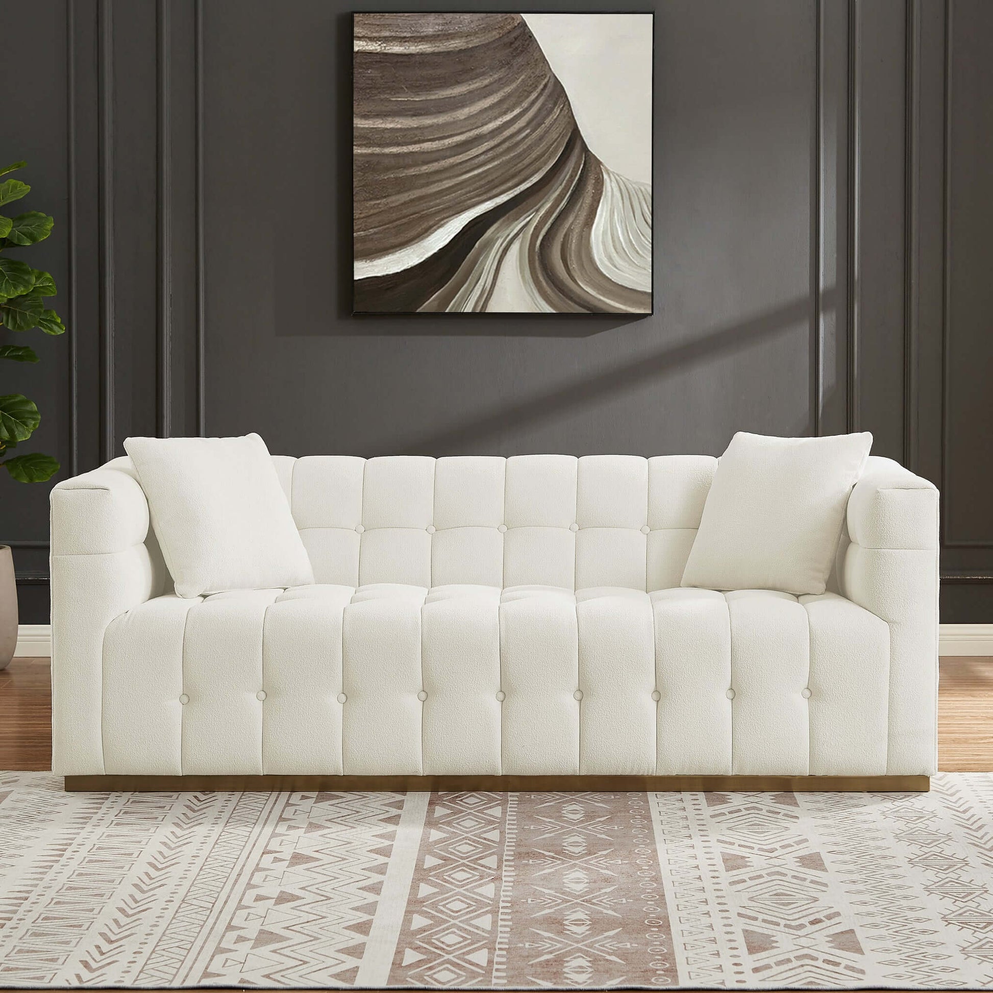 Eleanor Sofa - Beige Boucle Couch | Ashcroft Furniture | Houston TX | The Best Drop shipping Supplier in the USA