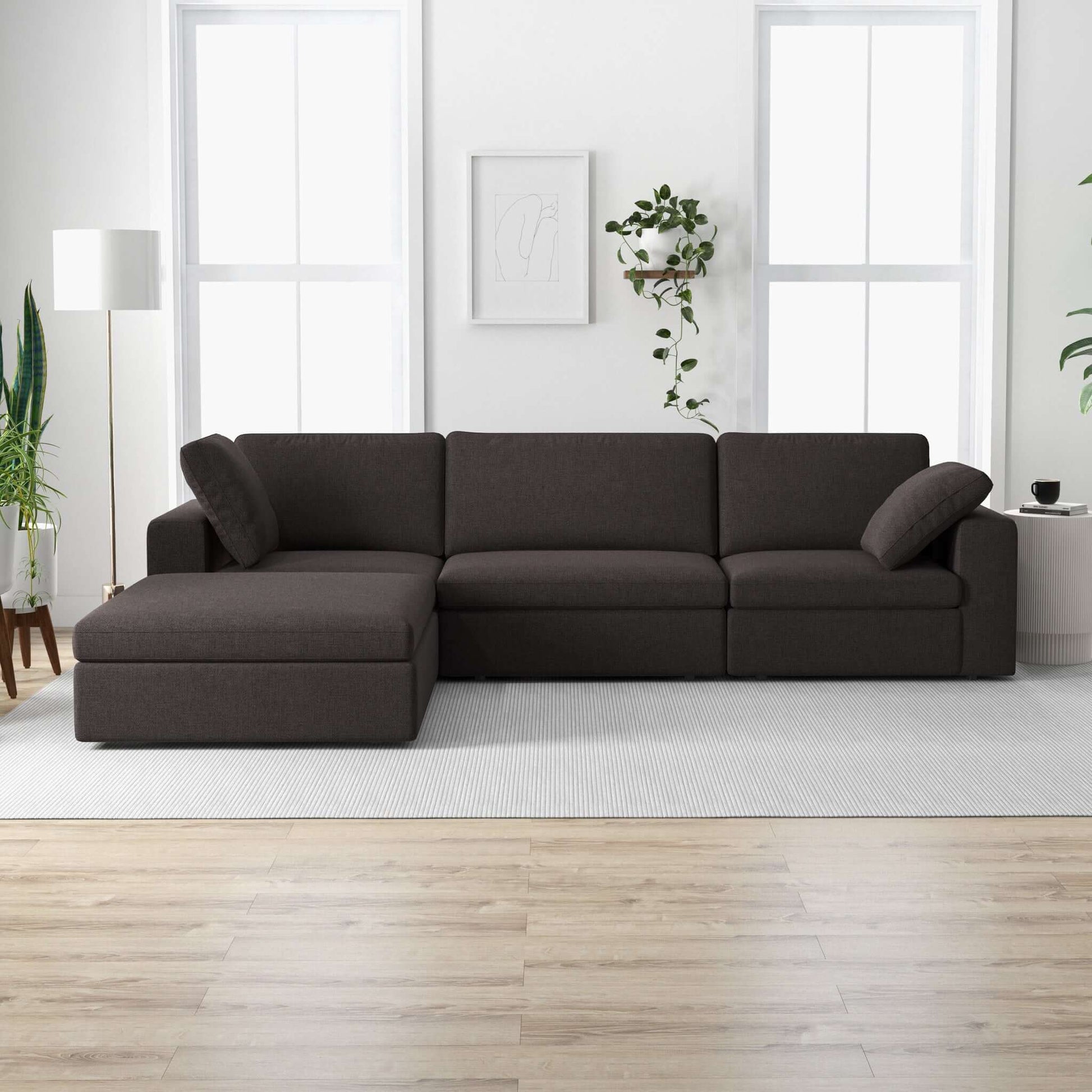 Cecilia Modular Corner Sectional Sofa Dark Gray | Ashcroft Furniture | The Best Drop shipping Supplier in the USA