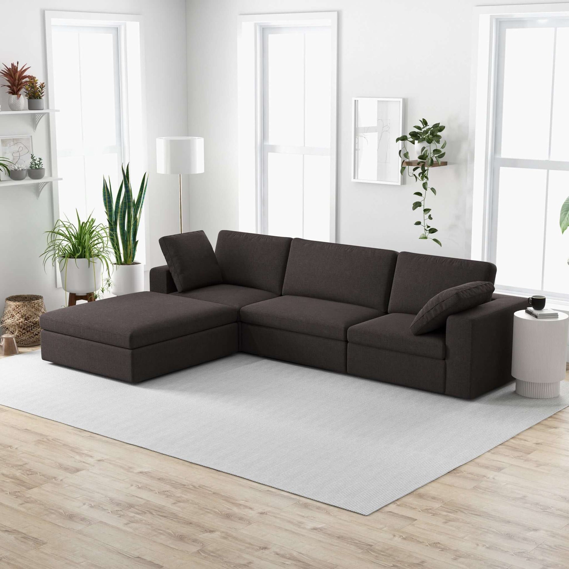 Cecilia Modular Corner Sectional Sofa Dark Gray | Ashcroft Furniture | The Best Drop shipping Supplier in the USA