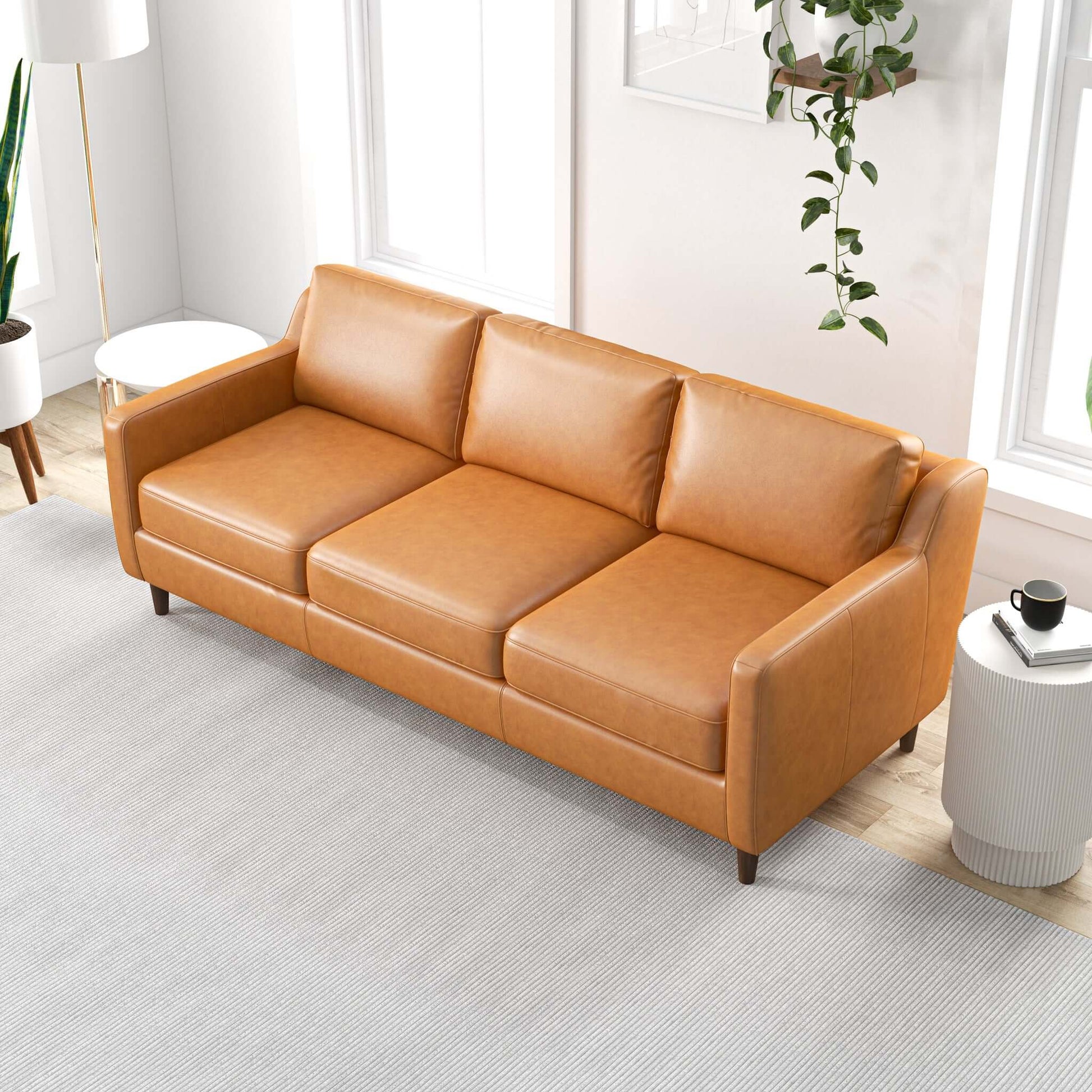 Cooper Mid century Modern Leather Sofa | Ashcroft Furniture | TX | The Best Drop shipping Supplier in the USA