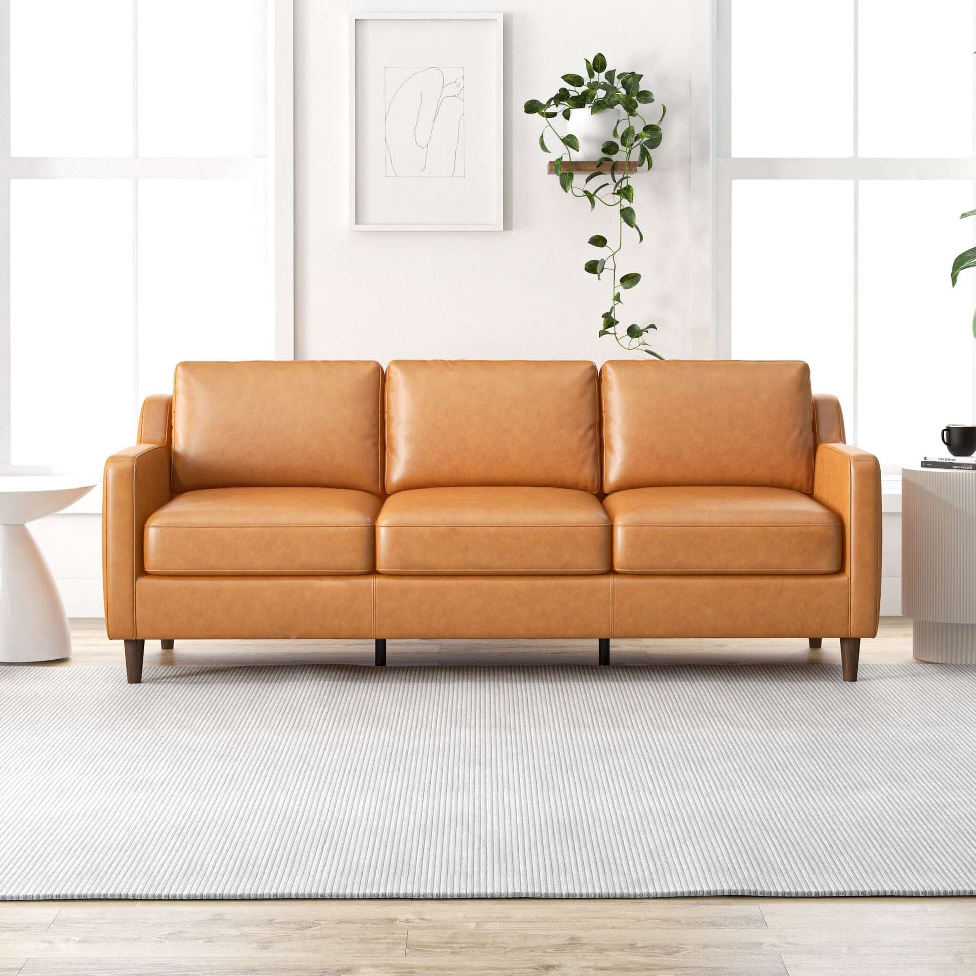 Cooper Mid century Modern Leather Sofa | Ashcroft Furniture | TX | The Best Drop shipping Supplier in the USA