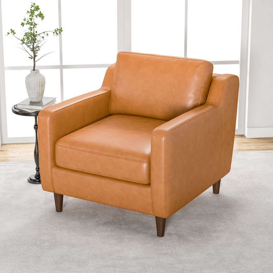 Cooper Leather Tan Lounge Chair | Ashcroft Furniture | Houston TX | The Best Drop shipping Supplier in the USA