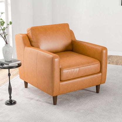 Cooper Leather Tan Lounge Chair | Ashcroft Furniture | Houston TX | The Best Drop shipping Supplier in the USA