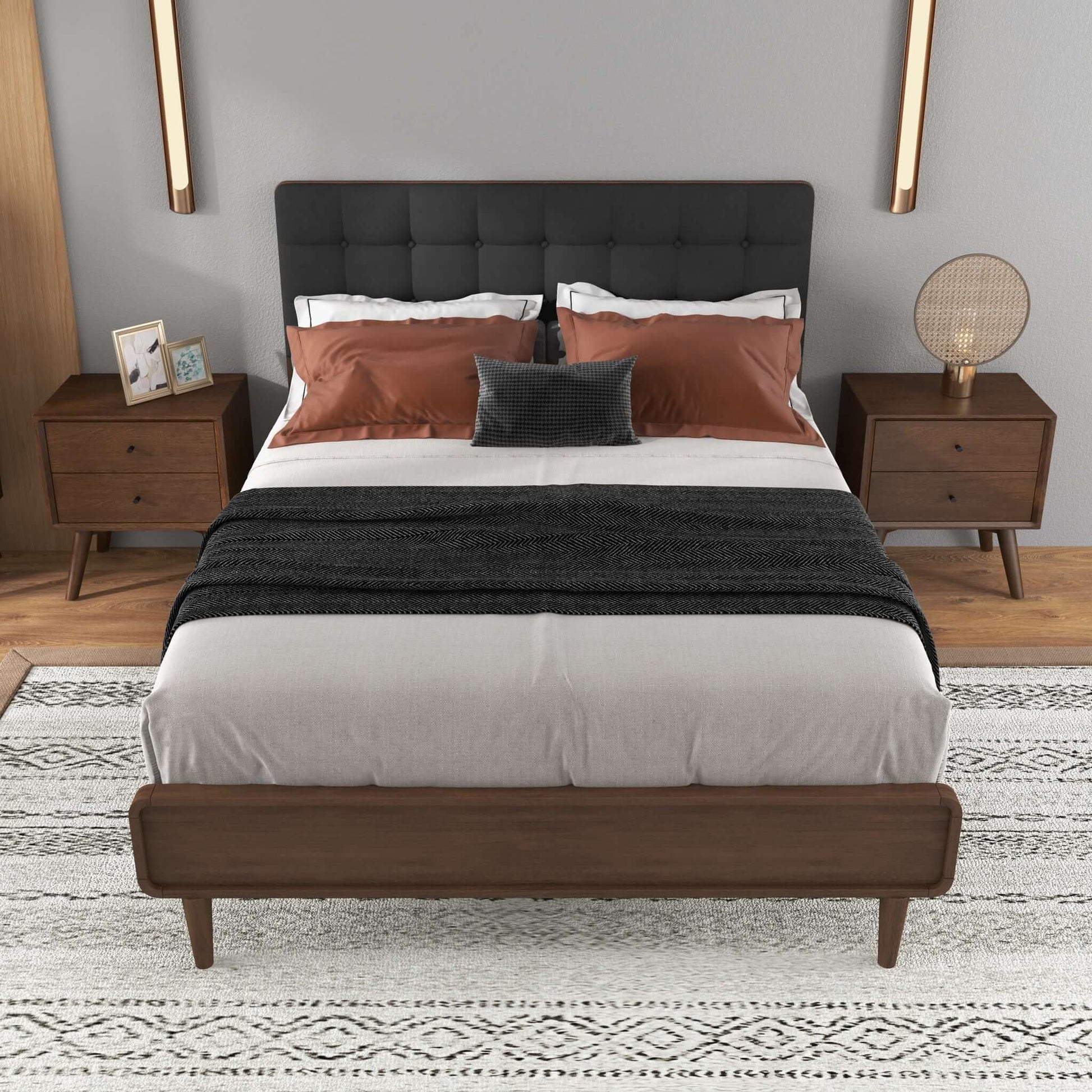 Bryce Queen Bed (Queen Size - Dark Grey) | Ashcroft Furniture | Houston TX | The Best Drop shipping Supplier in the USA