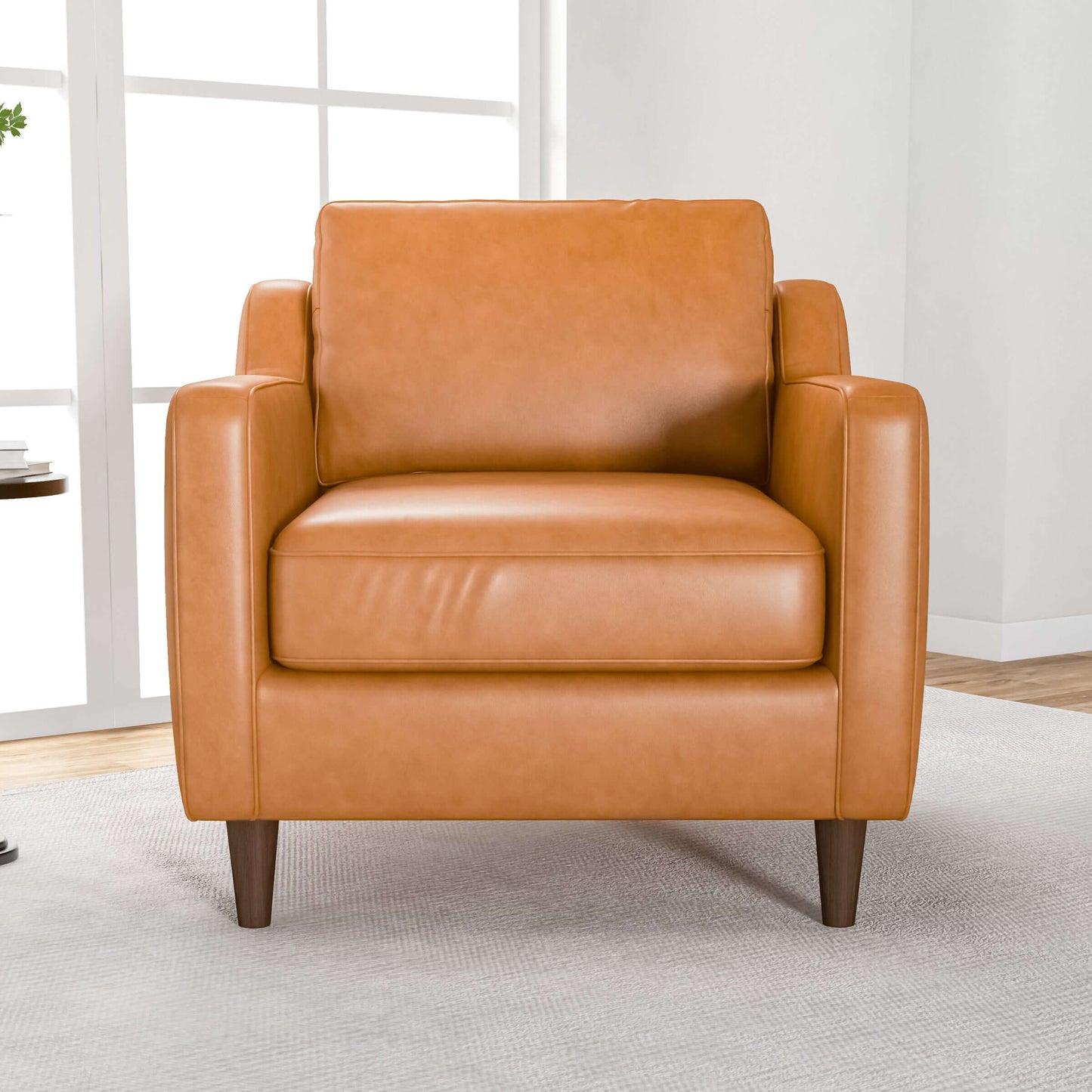 Cooper Leather Tan Lounge Chair | Ashcroft Furniture | Houston TX | The Best Drop shipping Supplier in the USA